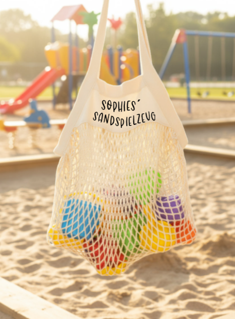 Netztasche "Sandspielzeug" - Personalisierbar