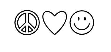 Spiegelkleber "Peace Smiley Heart"