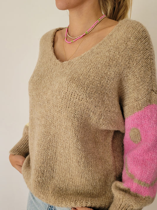 Wollpullover "Smileys"