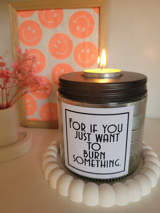 Teelichtglas mit lustigem Spruch