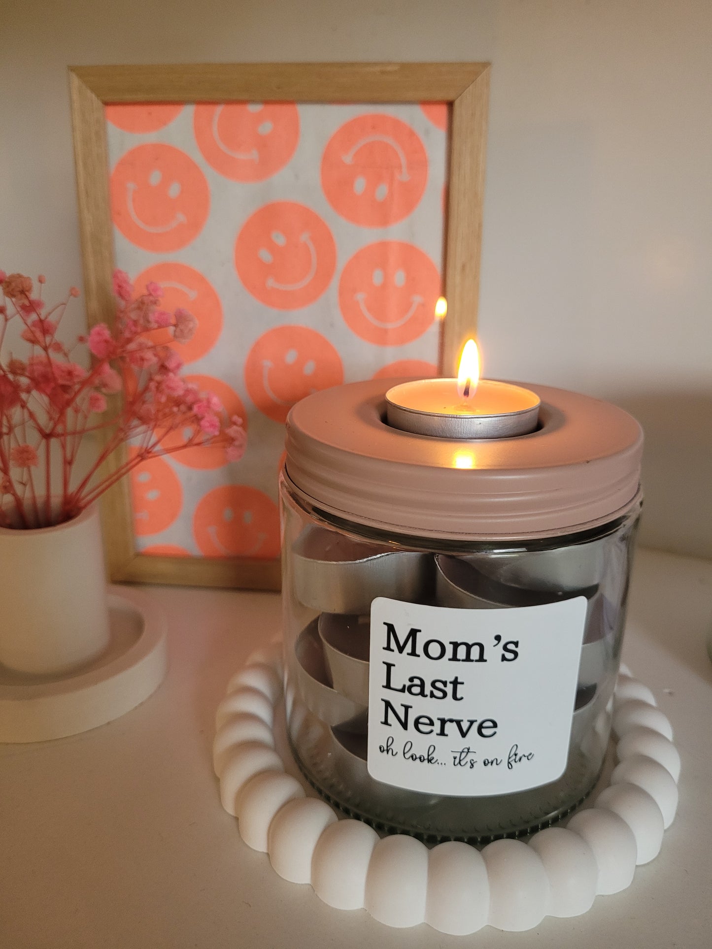 Teelichtglas mit lustigem Spruch