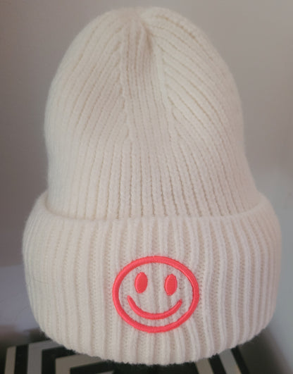 Strickmütze "Neon Smiley"
