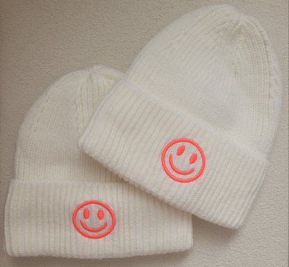 Strickmütze "Neon Smiley"