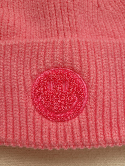 Strickmütze "Rosa Smiley"