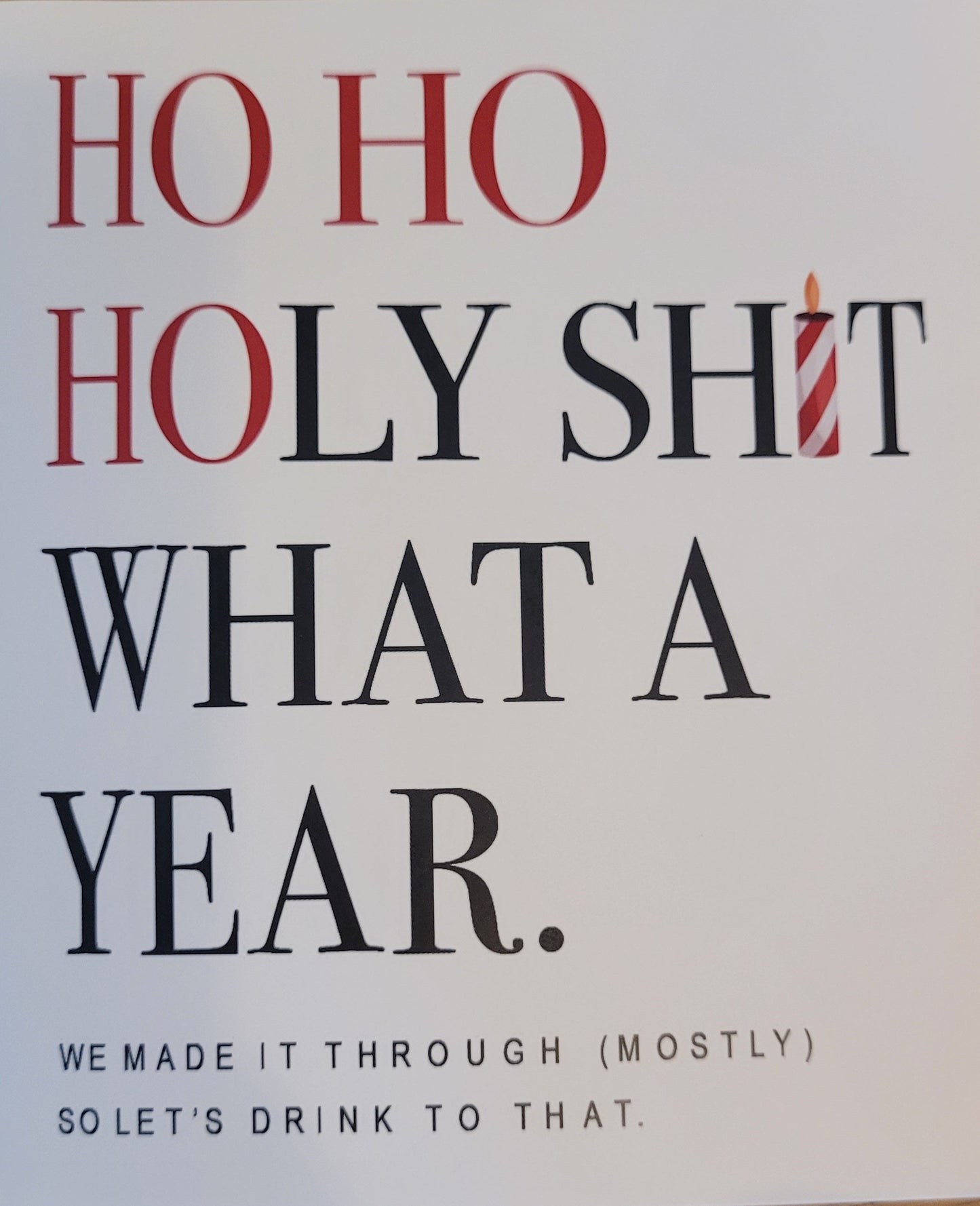 Weihnachtliches Wein-Etikett "Ho Ho Ho"