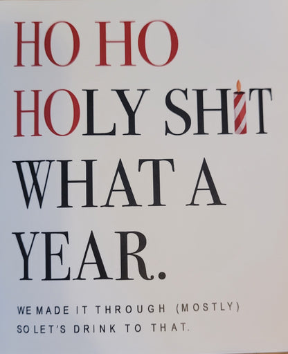 Weihnachtliches Wein-Etikett "Ho Ho Ho"