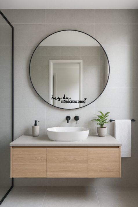 Spiegelkleber "Hey du hübsches Ding"