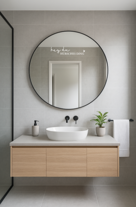 Spiegelkleber "Hey du hübsches Ding"