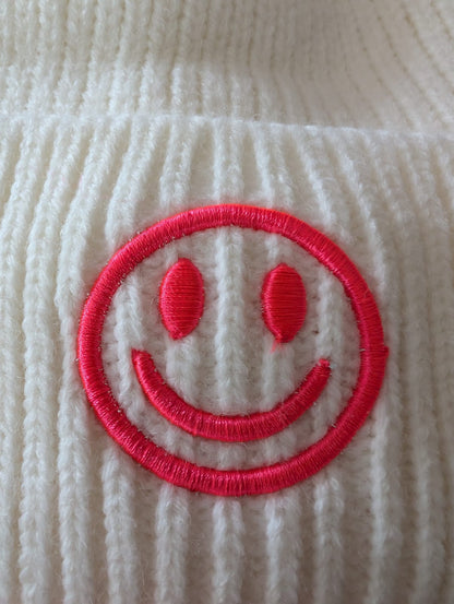 Strickmütze "Neon Smiley"