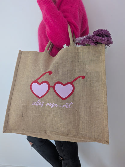 Große Einkaufstasche "Alles rosa-rot"