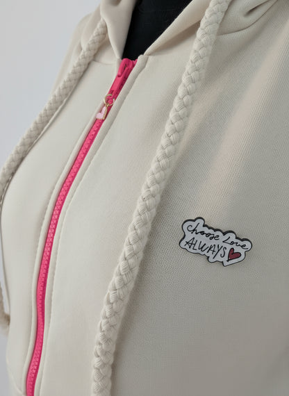 Oversized Sweatjacke mit Druck "Love always"