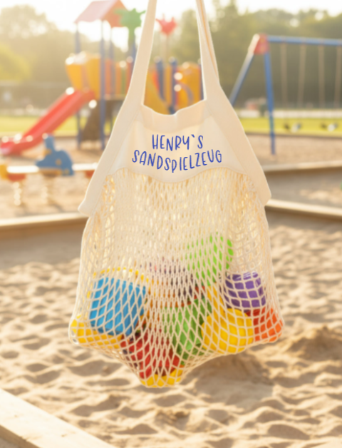 Netztasche "Sandspielzeug" - Personalisierbar