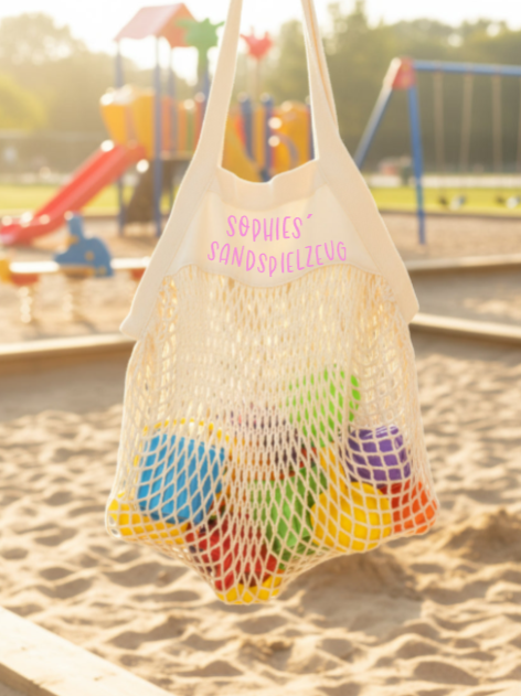 Netztasche "Sandspielzeug" - Personalisierbar