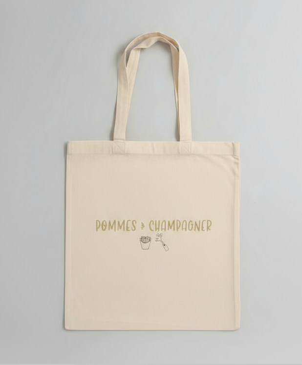 Jutebeutel "Pommes & Champagner"