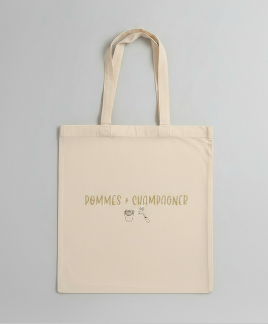 Jutebeutel "Pommes & Champagner"