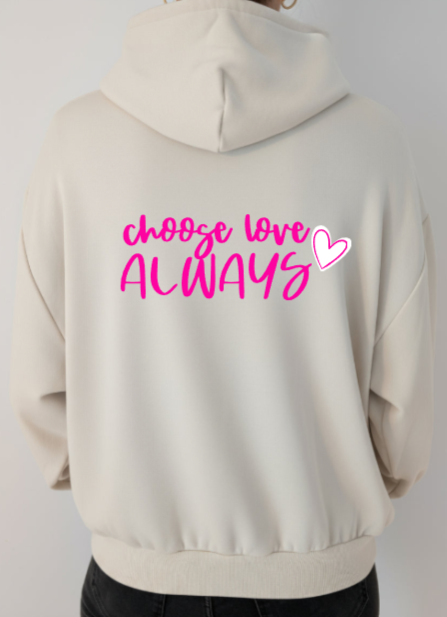 Oversized Sweatjacke mit Druck "Love always"
