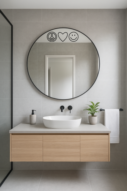 Spiegelkleber "Peace Smiley Heart"