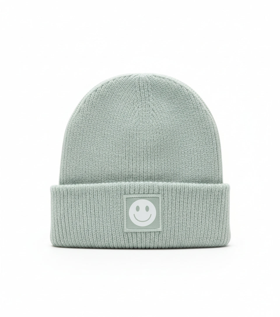 Strick-Kindermütze mit reflektierendem Smiley