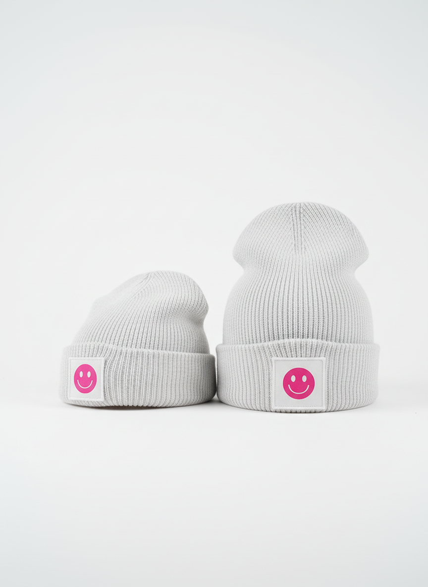 Strickmütze Smiley Mini Me für Erwachsene & Kinder