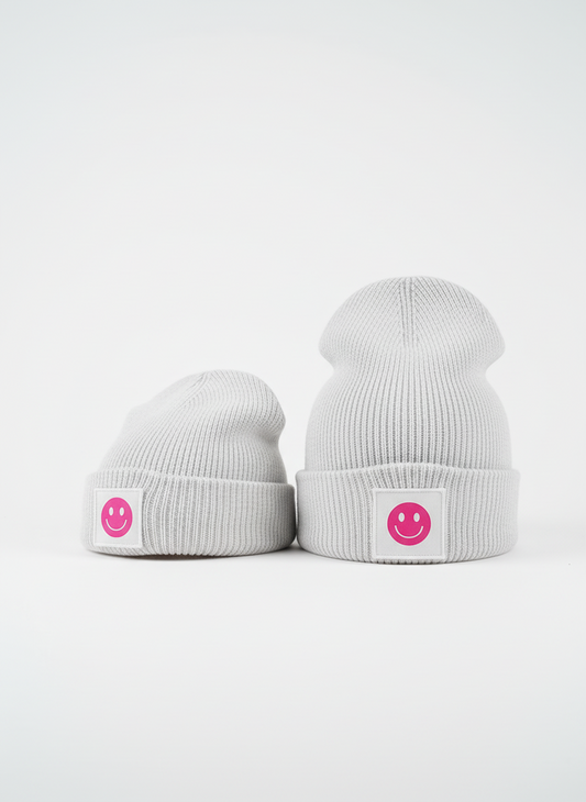 Strickmütze Smiley Mini Me für Erwachsene & Kinder