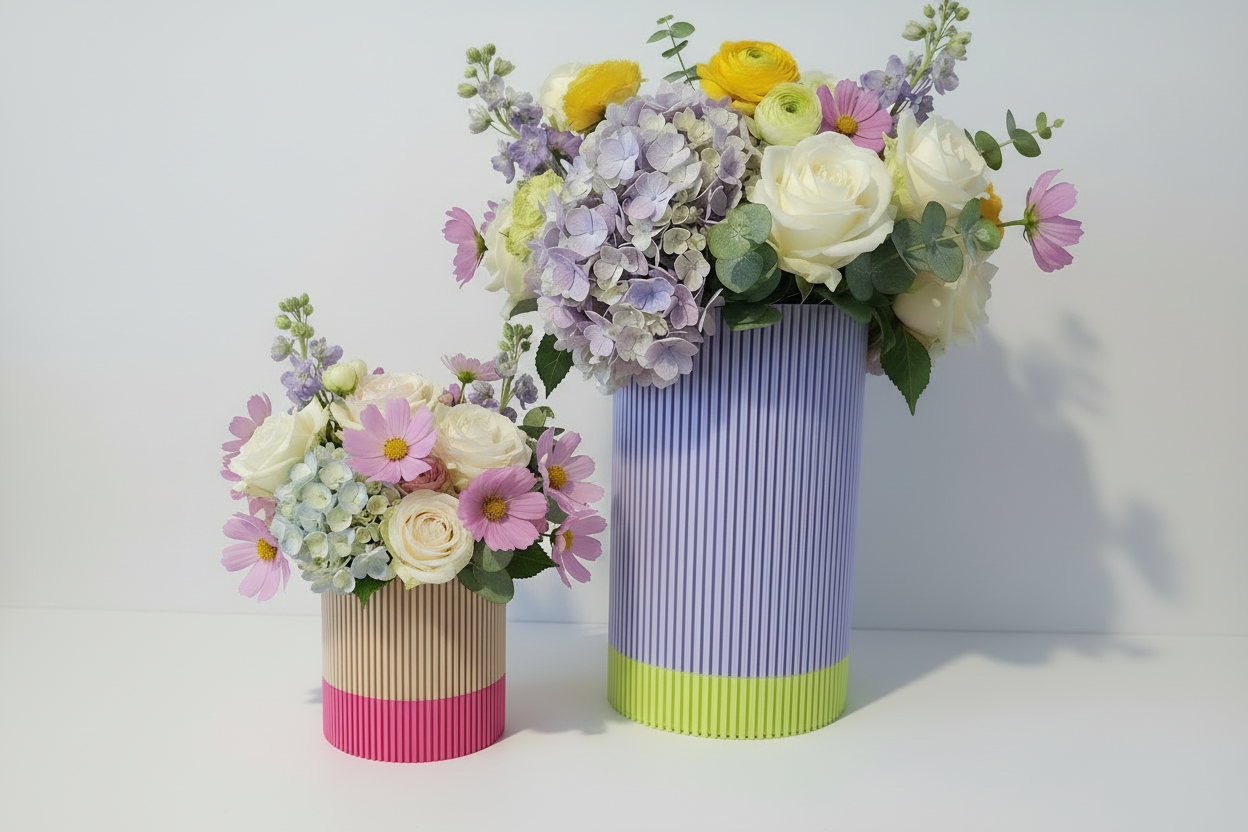 Geriffelte Vase zweifarbig