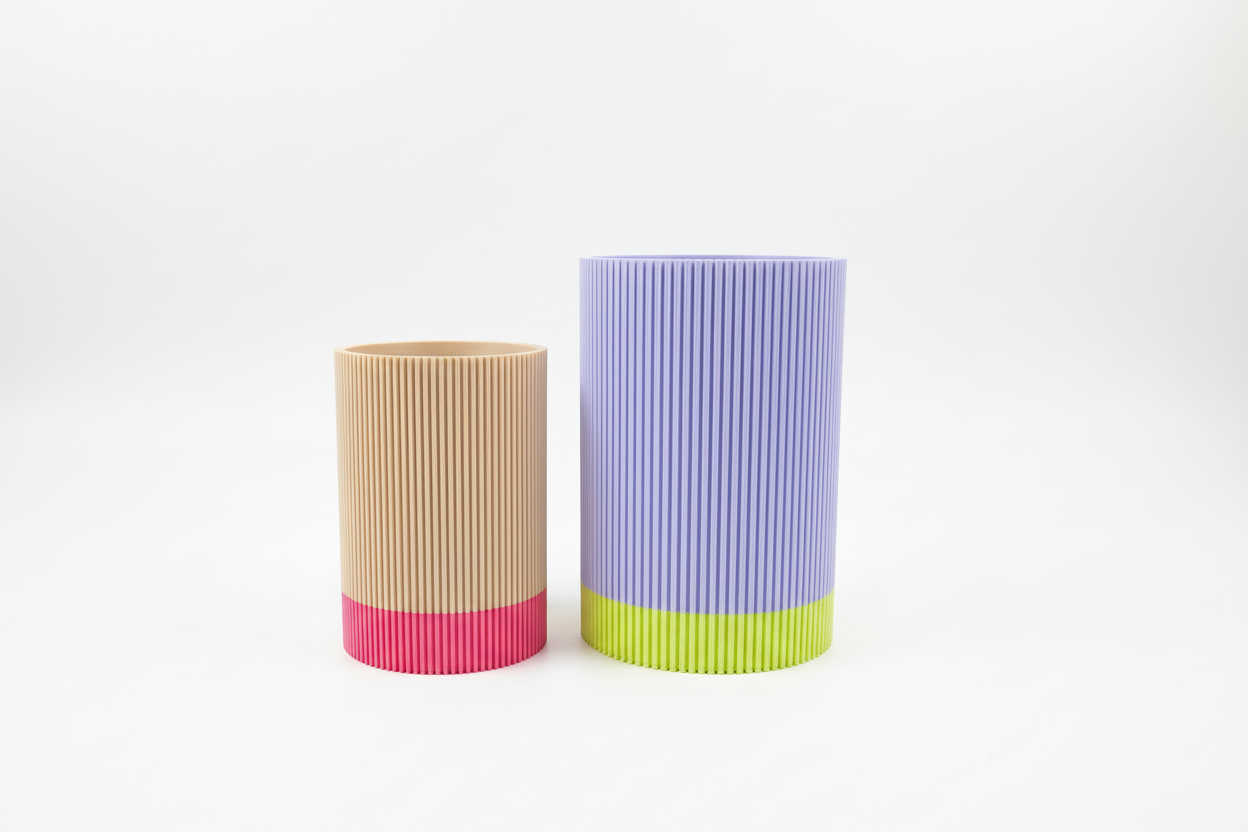 Geriffelte Vase zweifarbig