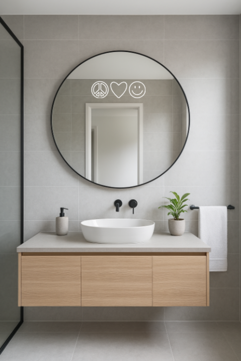 Spiegelkleber "Peace Smiley Heart"